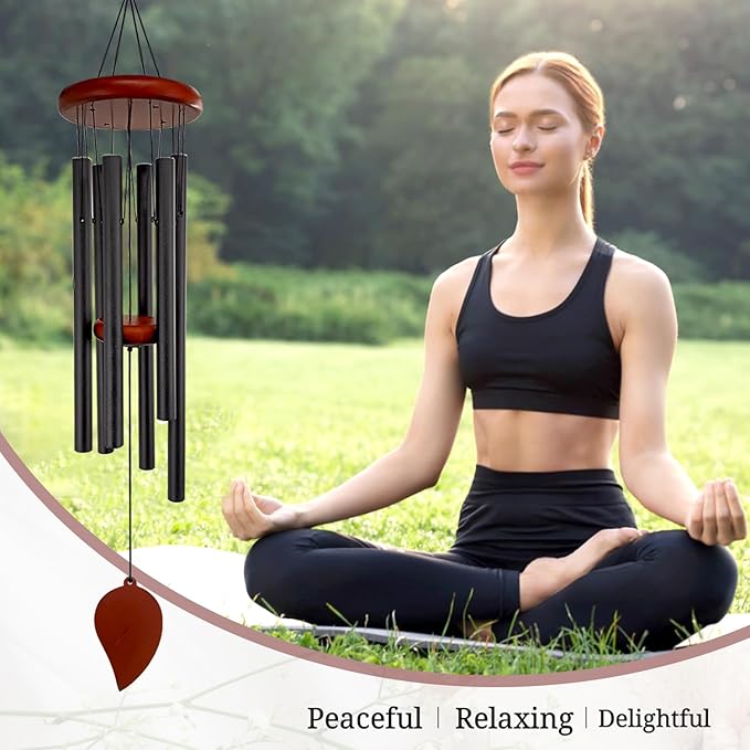 Small Wind Chimes for Outside, Wind Chimes Outdoor with 6 Tuned Tubes, Memorial WindChimes for Garden, Patio and Home