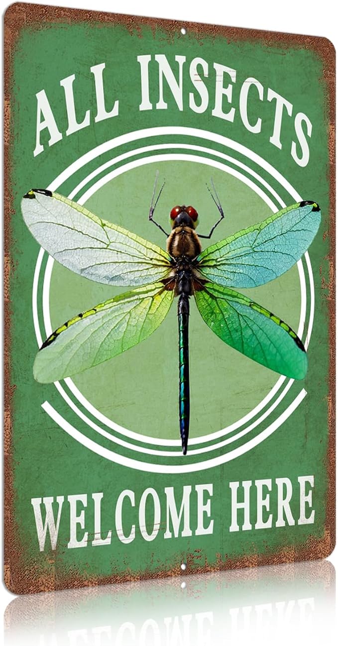 Vintage Garden Signs all pollinators welcome here Retro Yard Metel Tin Signs outdoor Aluminium Wall Decor