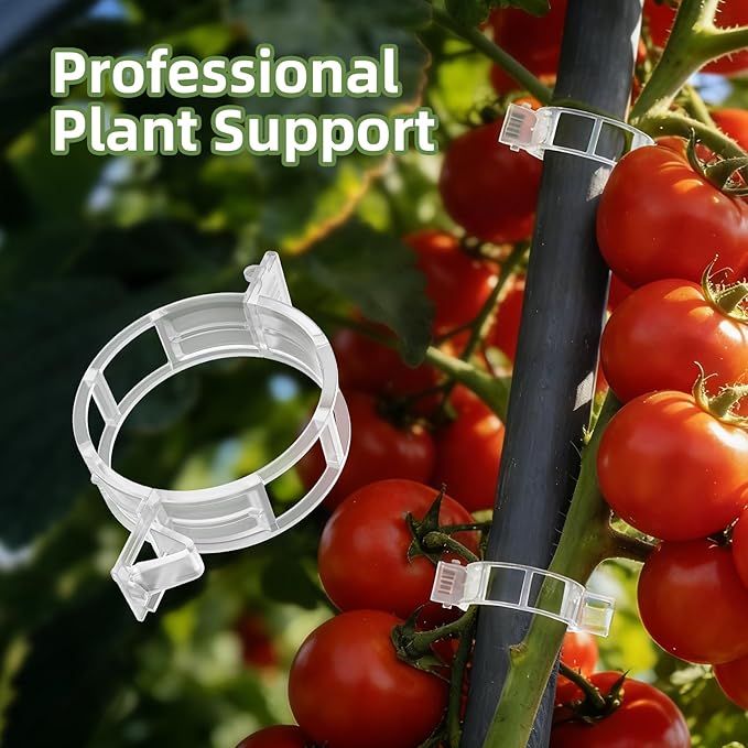 600Pcs Tomato Clips, Plant Clips Plastic Trellis Clips Garden Plant Clips for Tomatoes, Cucumbers, Vines, Reusable Garden Clips to Make Plants Grow Upright, Indoor Outdoor Gardening Supplies