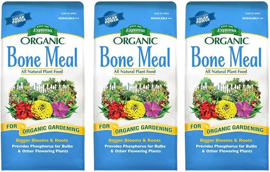 Espoma Organic Bone Meal Fertilizer 4-12-0. All-Natural Plant Food Source of Nitrogen and Phosphorus for Organic Gardening. for Bulbs & Other Flowering Plants; Pack of 3