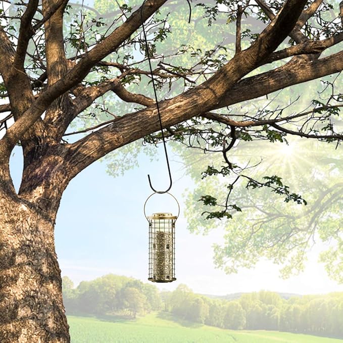 24 Inch Large Tree Branch Hooks, Long Heavy Duty 6 Pack Metal Hanger S Hook for Hanging Bird Feeders，Plants, Hanging Baskets, Wind Chimes, Lanterns and Ornaments Indoor & Outdoor Use -Black