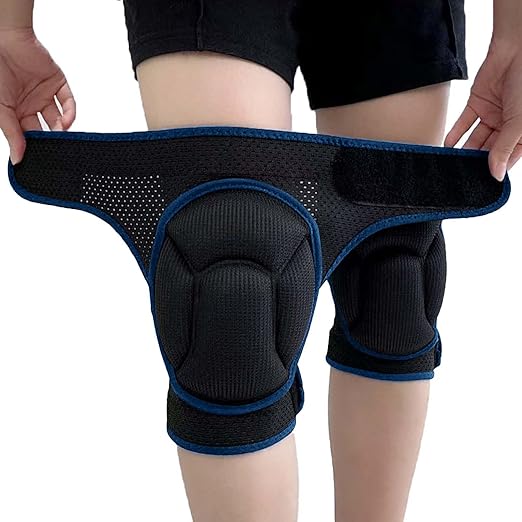Work Knee Pads for Men Gardening, Floor Cleaning Knee Protectors for Women, Lightweight Professional Kneepads for Kneeling Crawling, Anti Slip Padded Knees Pads for Flooring Installers, Blue L