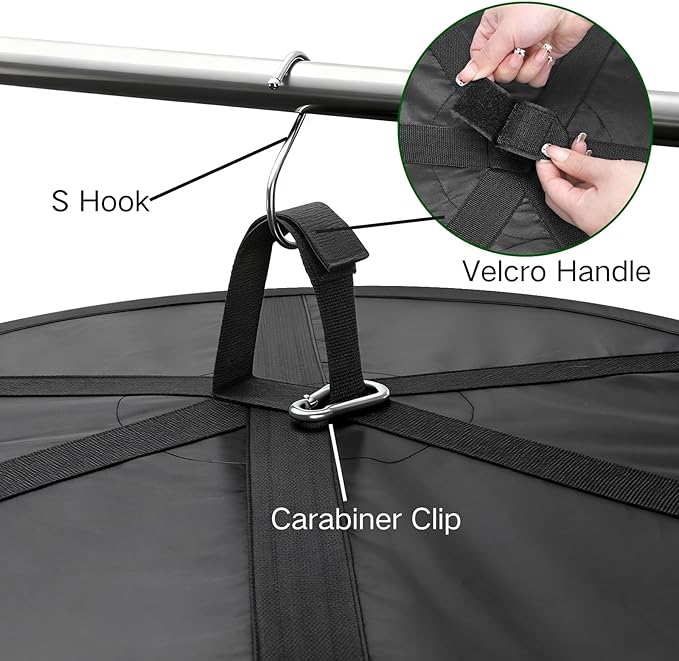 Coloch 6 Layer Herb Drying Rack with Zipper, Foldable Food Drying Net Collapsible Hanging Seed Drying Mesh with Garden Shear, Hook, Bag, for Plant, Seed, Bud, Fruit, Food, 23.6”x47”