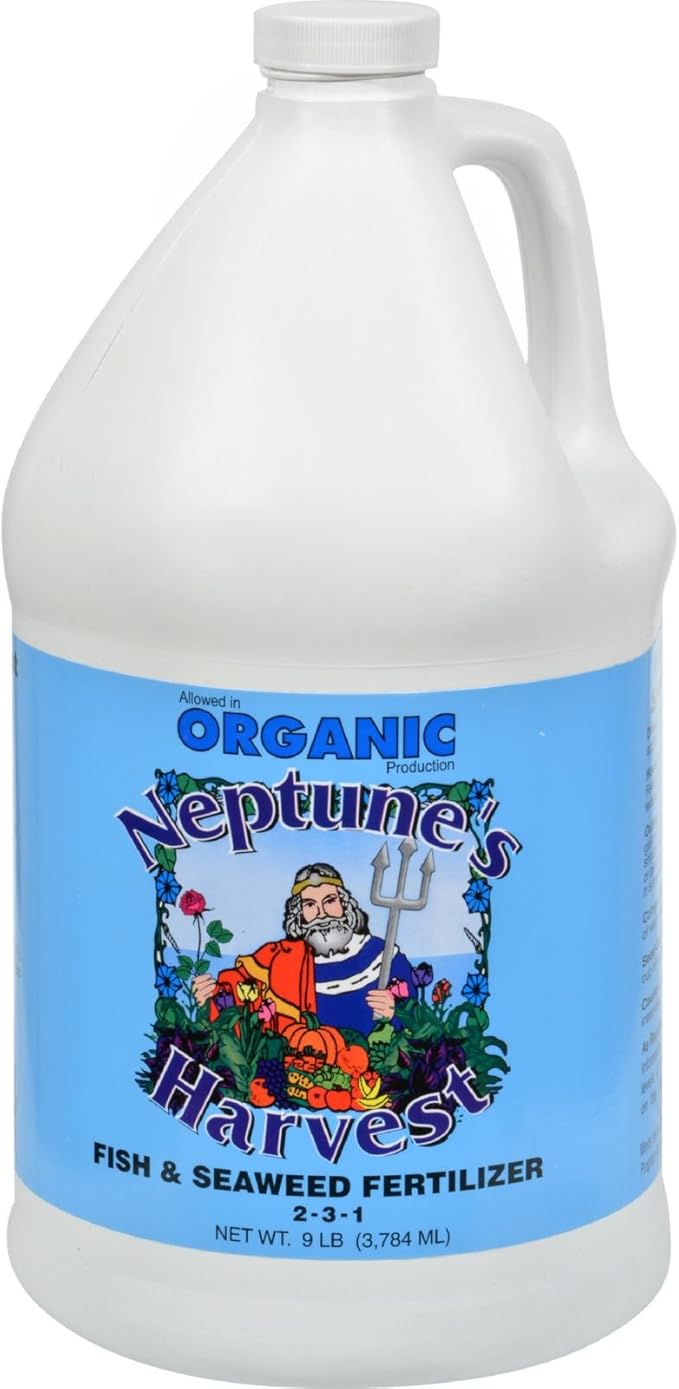 Neptune's Harvest Fish & Seaweed Liquid Fertilizer (2-3-1) - 1 Gallon Bottle - Plant Food for Garden - Indoor & Outdoor Organic Plant Fertilizer for Vegetables, Flowers, Fruit, and Lawns