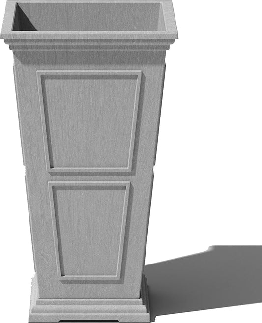Veradek Fairmont Tall Plastic Planter - Large Outdoor Planter for Front Porch | Crack Resistant All-Weather Use | Classic Estate Design for Tall Plants, Flowers, Trees