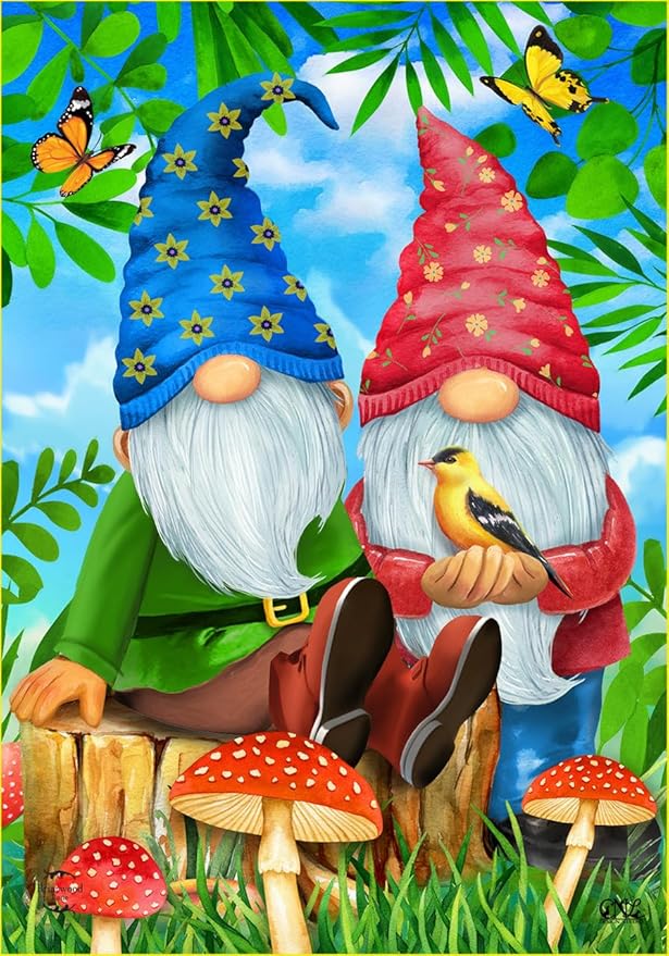 Briarwood Lane Gnome Sweet Gnome Spring House Flag