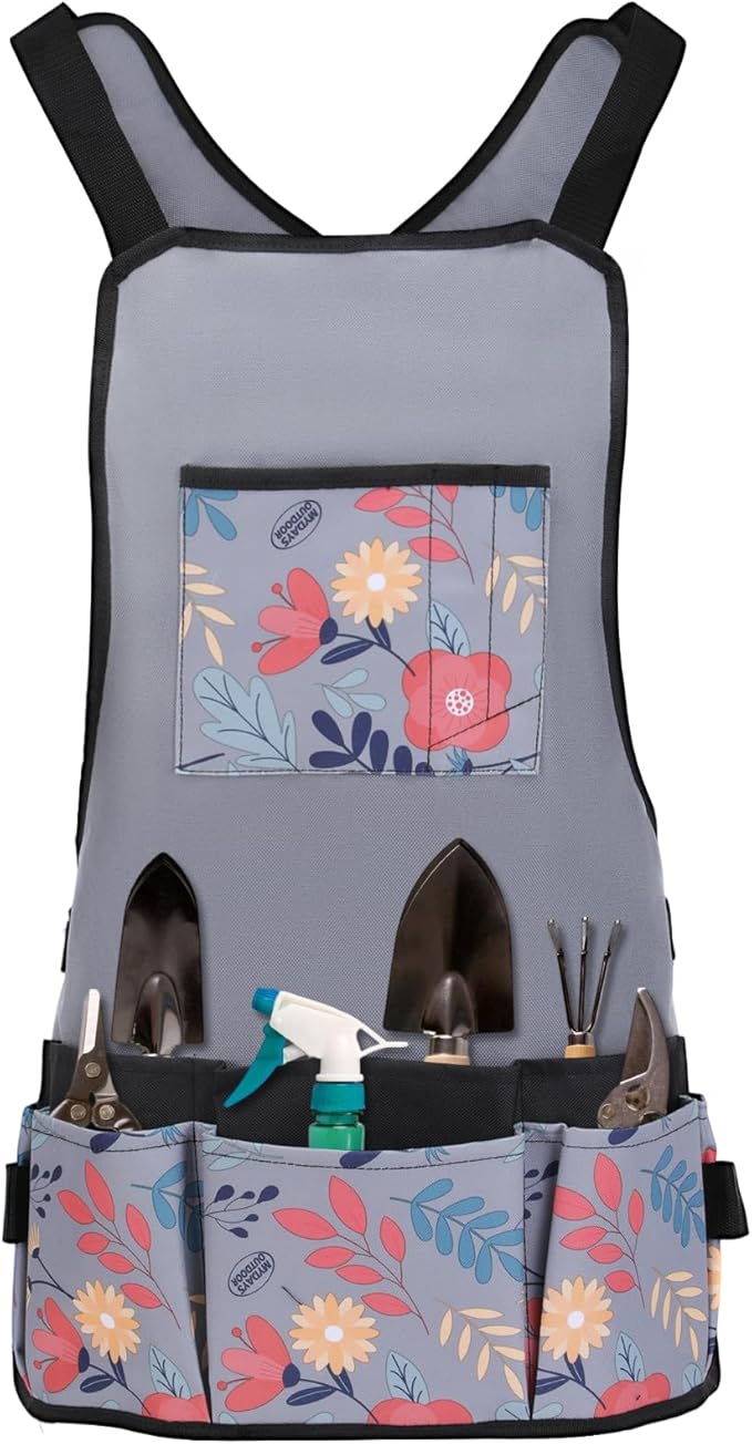 Laelr Garden Apron Oxford Cloth Work Apron With Pockets Adjustable Heavy Duty Tool Apron for Men & Women