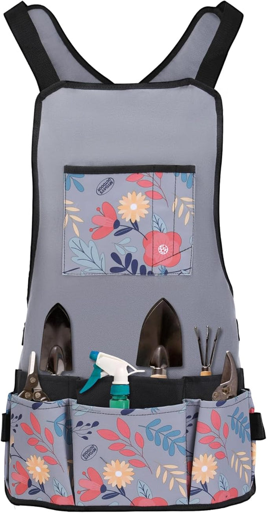 Laelr Garden Apron Oxford Cloth Work Apron With Pockets Adjustable Heavy Duty Tool Apron for Men & Women