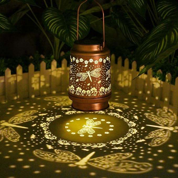 Dragonfly Solar Lanterns Outdoor Waterproof, Mother Day Gifts, Birthday Gifts for Women, Mom, Grandma, Hanging Solar Lights for Yard, Patio, Porch, Garden Decor
