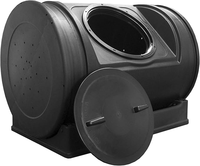 Good Ideas Compost Wizard Jr 7 Cubic Feet Outdoor Home Garden Compost Bucket Storage Container with Carrying Handles, Black
