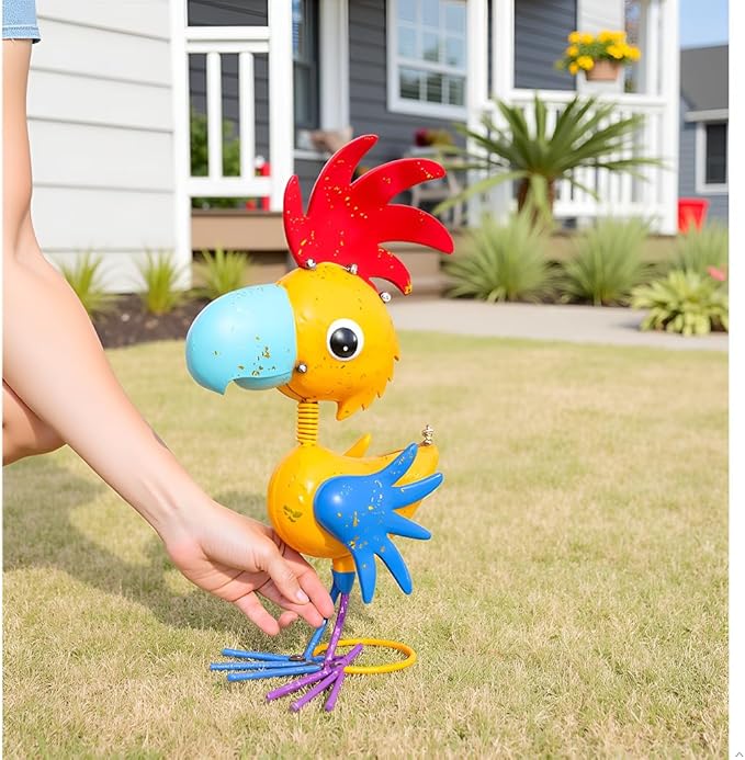 Metal Rooster Garden Statue, 15'' Rooster Decor Outdoor Statue, Chicken Yard Art Lawn Decor for Outside, Patio, Unique Present for Woman, Garden Lovers