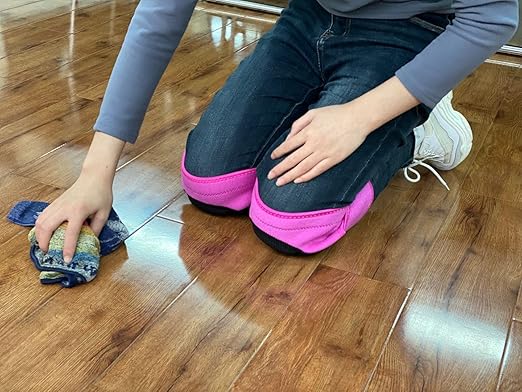 Plus Size Knee Pads For Cleaning Floors, Gardening, Women Pad With Soft Inner Liner, Adjustable Kneeling Suitable for Adult and Elderly for Garden, Flooring, Yard Working,Pink XL (1 Pair)