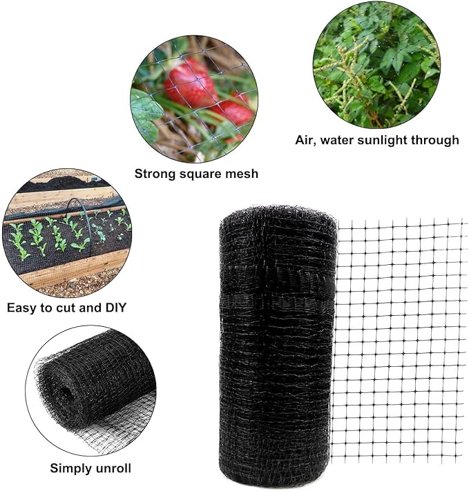 KLEWEE Bird Netting, 7.5 x 100 FT Heavy Garden Netting Deer Netting for Protect Fruit Trees, Plants and Vegetables Against Birds, Deer, Squirrels and Other Animals