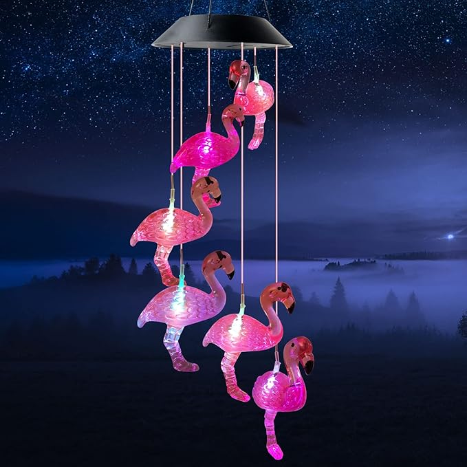 Flamingo Wind Chime, Bird windchimes, Solar Wind Chimes, Flamingo Decor, Wind-Chime Outdoor, Flamingogifts for Women, Gifts for Women, Mom Gifts, Gardengifts, Gardendecor, Yard Decor.