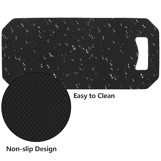 Hacaroa 3 Pack Extra Thick Kneeling Pad, EVA Foam Garden Kneeler Mat, Water-Resistant Knee Pad Cushion for Gardening, Baby Bath, Yoga, Comfortable, Lightweight, Black