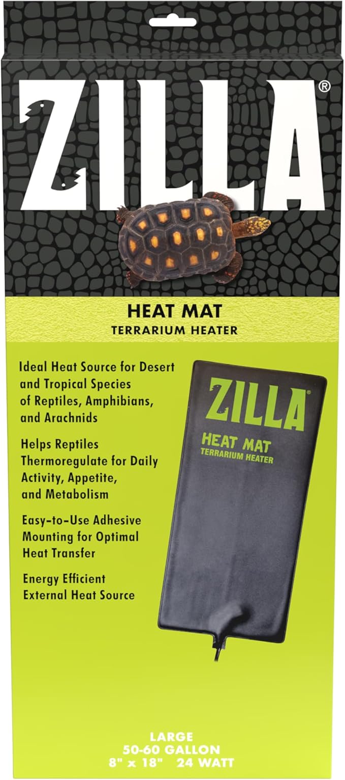Zilla Terrarium Heat Mats Black Large, 50-60 Gallon, 24 Watt