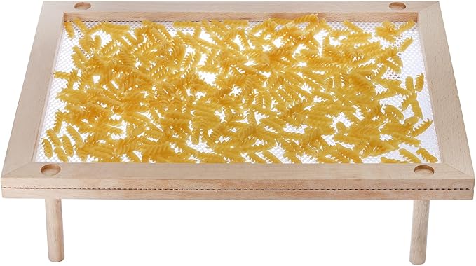 Cedilis Set of 2 Stackable Wood Pasta Herb Drying Rack, Food Dryer Stand with Net for Drying Seeds, Herb, Bud