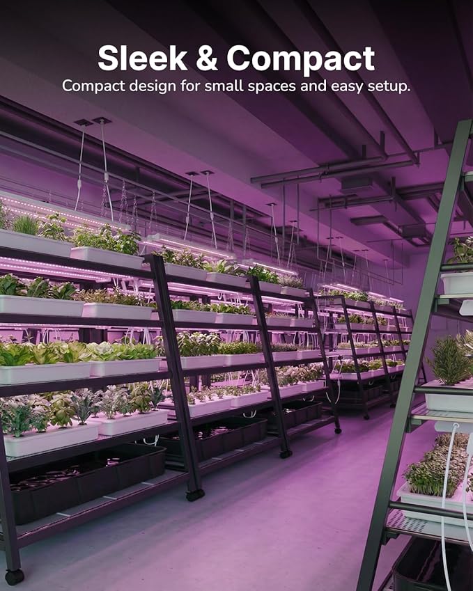 Sunco 4FT LED Grow Light for Indoor Plants 40W, Full Spectrum, Hanging Suspended Fixture, Linkable, Plug in, Greenhouse Year Round for Indoor Plants Seedlings Vegetables Flowers 2 Pack
