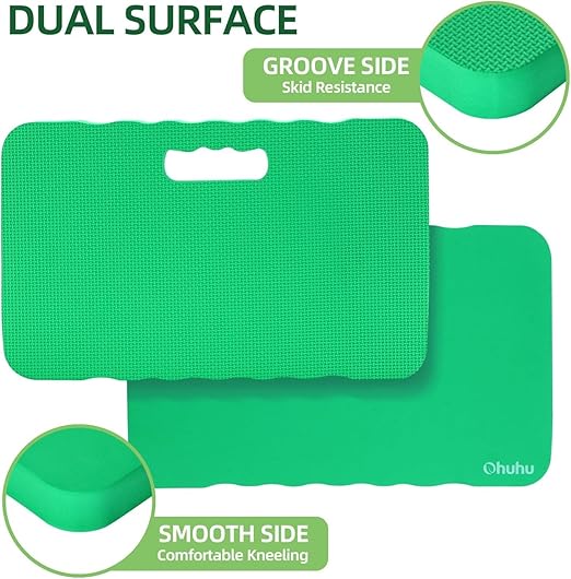 Ohuhu Premium Thick Kneeling Pad, 2-Pack Large Comfortable Gardening Knee Mat with 2 Different Surfaces, Extra Thick Knee Cushion Kneeler for Gardening, Work, Baby Bath, Exercise Perfect Gifts