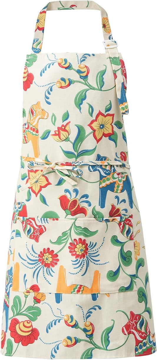 DILLMAN Aprons for Women with Pockets Cotton Linen Cooking Kitchen Baking Soft Durable Floral Gardening Apron