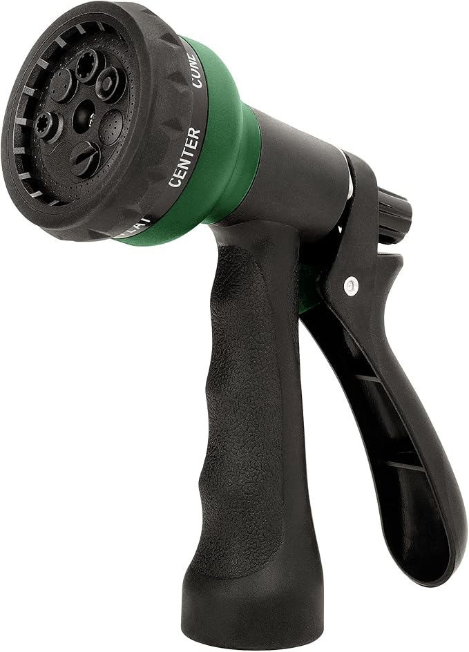 NEXCOVER Garden Hose Nozzle Sprayer - 7 Adjustable Watering Patterns Nozzle for Water Hose, Non-Slip Garden Spray Nozzle Hose Attachment for Car Washing, Watering Plants, Pets Showering,Lawns Cleaning