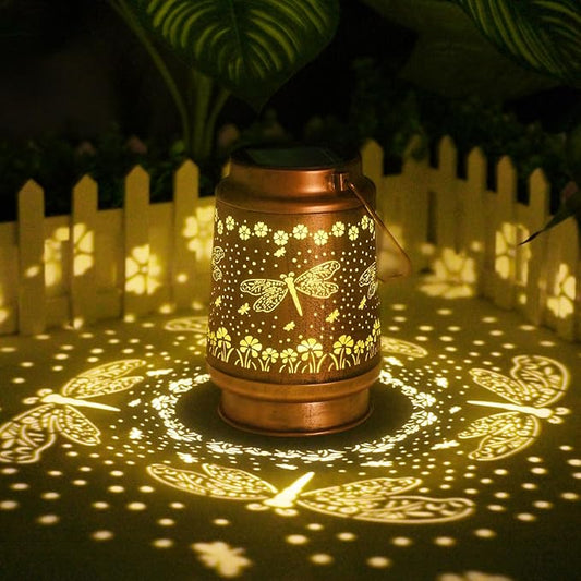 Dragonfly Solar Lanterns Outdoor Waterproof, Mother Day Gifts, Birthday Gifts for Women, Mom, Grandma, Hanging Solar Lights for Yard, Patio, Porch, Garden Decor