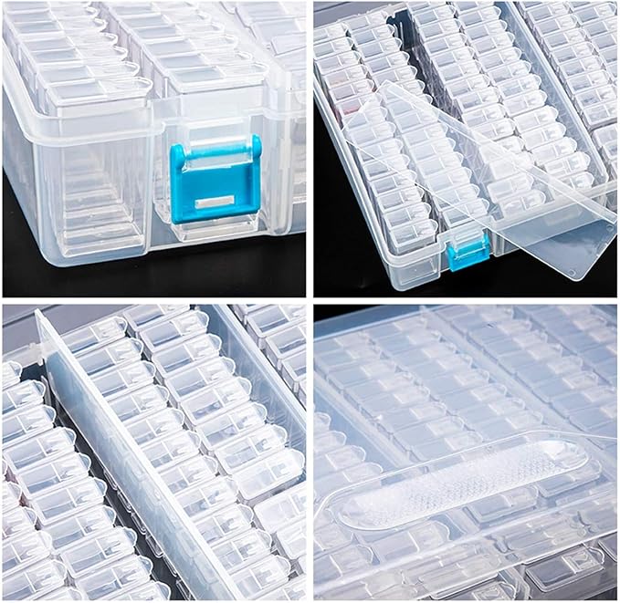 ARTDOT 64Jars Storage Containers for Diamond Art Kits,Portable Storage Organizer for Diamond Painting Accessories and Tools