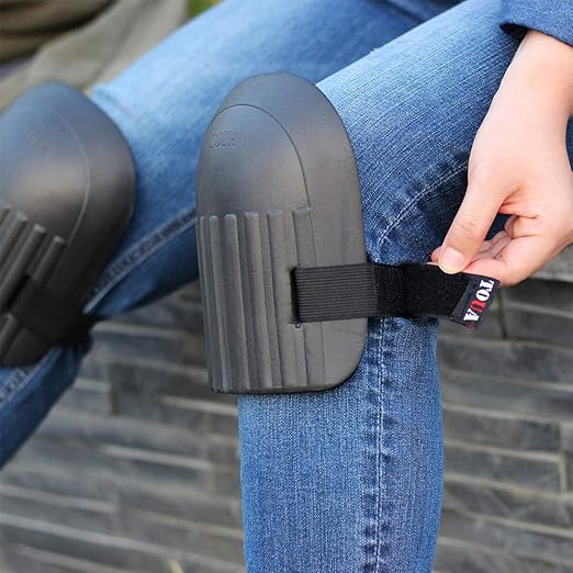 TOUA Gardening Knee Pads Lightweight Waterproof Foam Kneepads with Soft Inner Layer, Unisex-Adult, Easy Fit & Clean with Adjustable Straps for Home, Work, Garden, Cleaning, Flooring, Construction Work(Black)