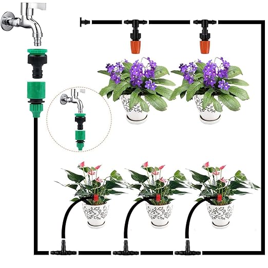 98.5FT Drip Irrigation System Kit, 149PCS Automatic Micro Drip Irrigation Kit for Garden Greenhouse, Adjustable Watering System for Flower Bed, Patio & Lawn, DIY Plant Self-Watering Garden Hose