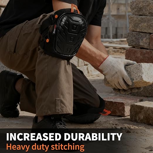 Professional Knee Pads for Work,Heavy Duty Thick Foam Knee Pads Tools, Knee Pad with Soft Gel Cushion for Construction, Work, Flooring, Gardening, Cleaning, Tiling,Upgraded Black
