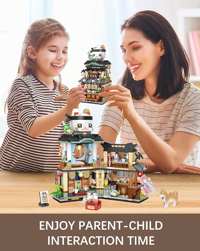 Japanese City Street View Izakaya Shop, MOC Creative Mini Building Blocks House Set 789 pcs, Simulation Architecture Construction Toy, Gifts Idea for Kids Adults (1232)