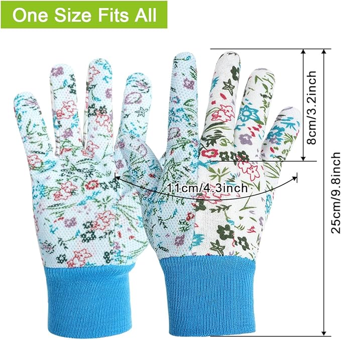 Ainiv Floral Gardening Gloves for Women/Ladies, Non-Slip Garden Work Gloves,Breathable Yard Work Glove Light Working Gloves