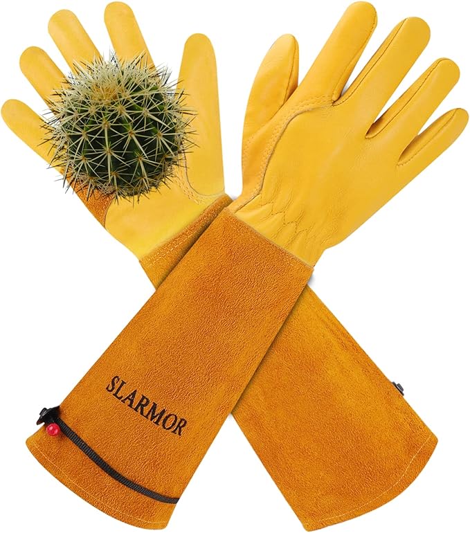 Long Gardening-Gloves Women/Men-Thorn proof Rose Pruning Heavy Duty Gauntlet, Best Garden Gifts for Gardener-XS