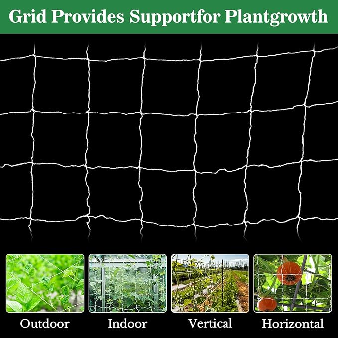 Sukh Garden Plant Trellis Netting - 3 PcsTrellis Net Polyester Trellis Netting Garden Square Mesh for Climbing Plants Fruits Vegetables VinesGrow Tents