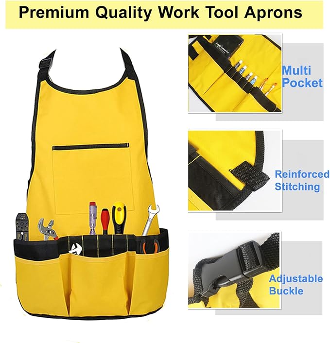 Work Tool Aprons for Men Women Waterproof Garden Apron with Pocket Torso Length Canvas Apron for Planting Woodworking