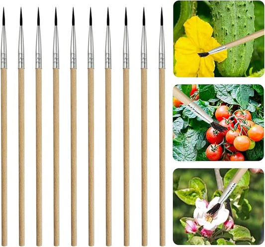 20 Pcs Pollination Brush, Pollinator Brushes Tool Set for Greenhouse Gardens Tomatoes, Peppers, Strawberries and More, Wood