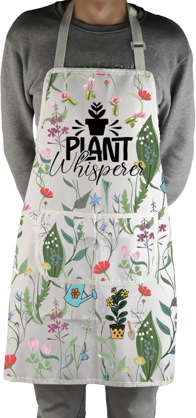 MBMSO Gardening Apron - Plant Whisperer Apron for Gardener Gifts