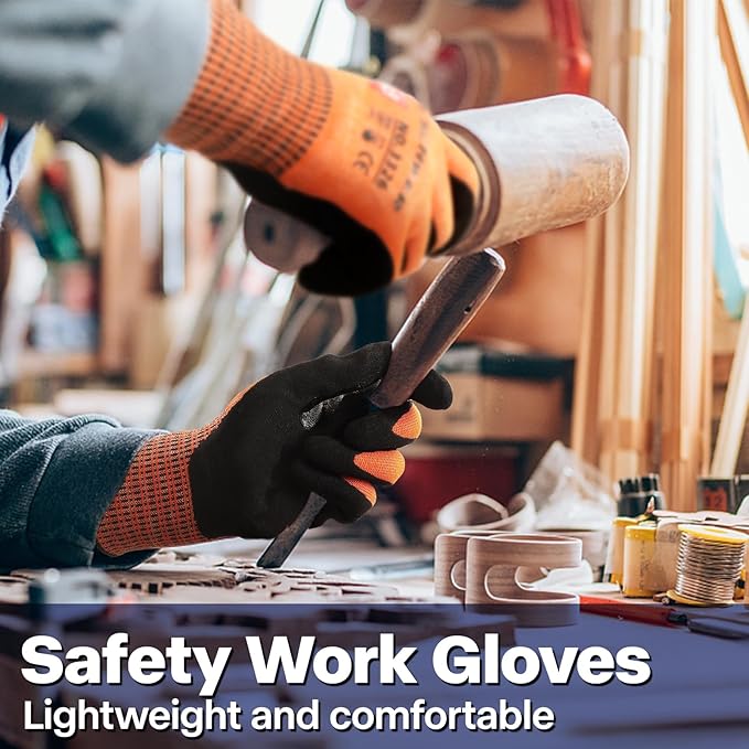 Schwer ProGuard High Level Cut Resistant Work Gloves PR3326 for Extreme Protection，ANSI A9 Cut Gloves with Reinforced Thumb, Non Slip, Durable, Touch-screen, Orange 120 Pairs, L