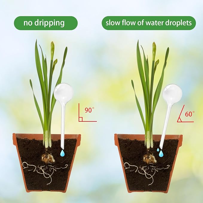 12 Pcs Clear Plant Watering Globes,Garden Plastic Self-Watering Bulbs,Automatic Watering Globes for Plant Indoor Outdoor