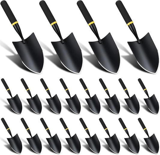 20 Pcs Garden Trowel Heavy Duty Garden Hand Shovel Tool Carbon Steel Trowel for Camping Digging Metal Hand Shovel Spade with Resin Handle for Lawn Yard Farm Home Shop Planting (3.23 Inch)