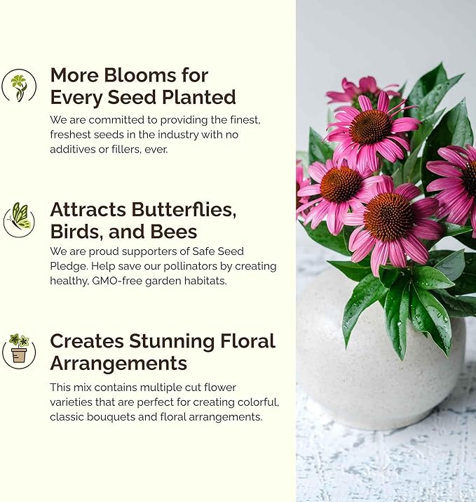 Eden Brothers Mississippi Wildflower Mixed Seeds for Planting, 1 lb, 480,000+ Seeds with Lupine, Sunflower | Attracts Pollinators, Plant in Spring or Fall, Zones