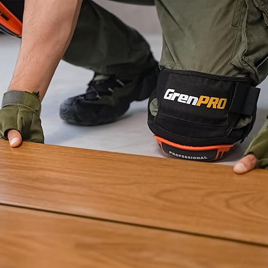 Professional Knee Pads for Work,Heavy Duty Thick Foam Knee Pads Tools,Knee Pad with Soft Gel Cushion for Construction,Work,Flooring,Gardening,Cleaning,Tiling,Orange