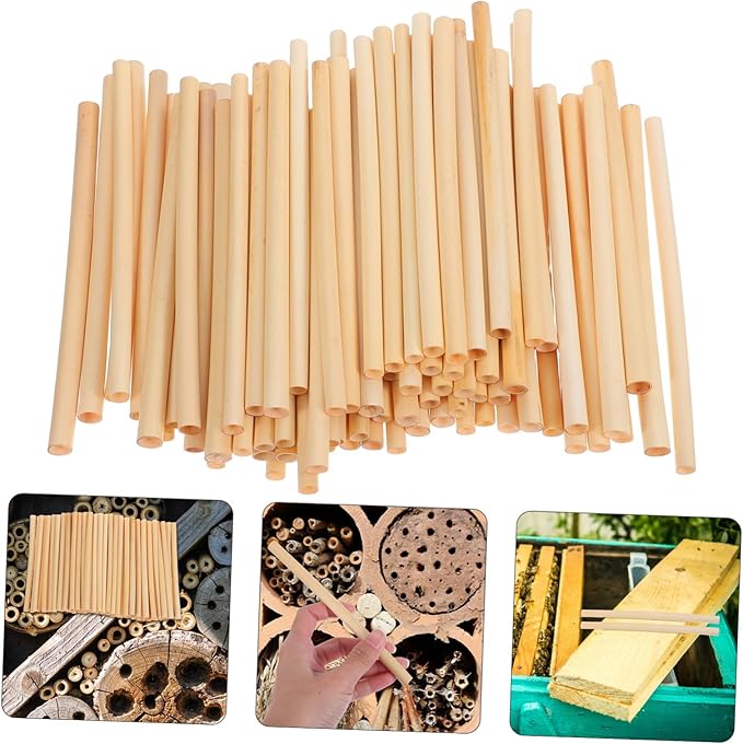 YARNOW 100pcs Natural Reed Bee Tubes for Beekeepers Refill Tube Props for Mason Bee Houses Essential Beekeeping Tools for Pollinator Gardens