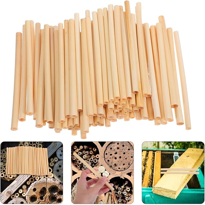 Mason Bee House Reed Nest Tubes Refill: 200PCS Mason Bee Nesting Reed Tubes Inserts Replacement Liners Hotel Box for Outdoor Beekeepers Solitary Bee Hive Supplies