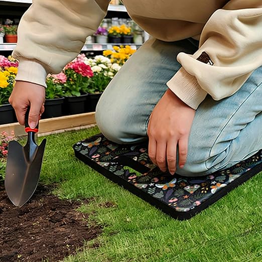 Garden Kneeling Pad and Knee Pads for Women, Lightweight Waterproof KneePads for Gardening, Anti Slip Leather Foam Padding Knee Protector for Flooring and Carpet Cleaning, House work, Gardening Maintain, Butterfly
