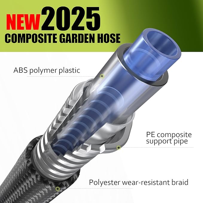 Relxitl Garden Hose, Flexible Water Hose, Ultra Lightweight Non-Expanding hose with 10 Function Sprayer, Leak proof, Pressure Resistant for Yard, Outdoor (Green, 100FT)