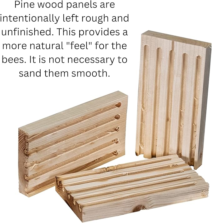 JCs Wildlife Double-Wide Large Poly Lumber and Pine Mason Bee House - Attracts Bee Pollinators in Your Garden - Handmade in The USA