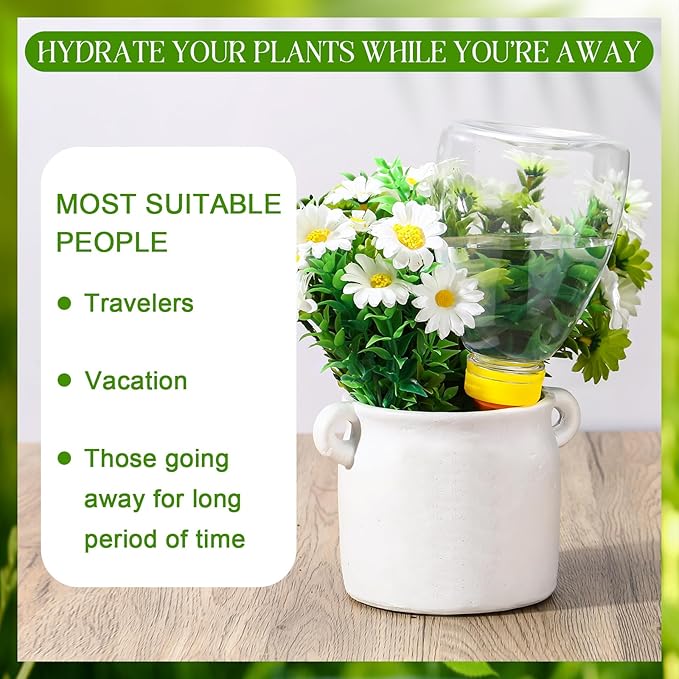 2 Pcs 17 oz Self Watering Planter Insert Plastic Self Watering Globes Automatic Plant Waterer for Indoor Outdoor Drip Irrigation Plant Watering Device with Slow Release Control