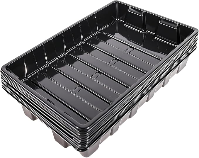 10Pack Seed Starting Trays, Strong Plastic Growing Plant Tray, Seed Tray, Seedling Trays for Greenhouse and Flowers, Wheatgrass, Sprouting