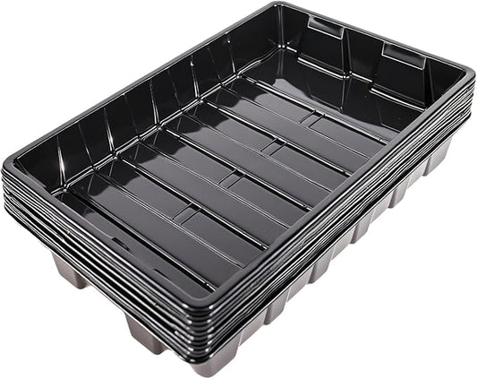 10Pack Seed Starting Trays, Strong Plastic Growing Plant Tray, Seed Tray, Seedling Trays for Greenhouse and Flowers, Wheatgrass, Sprouting